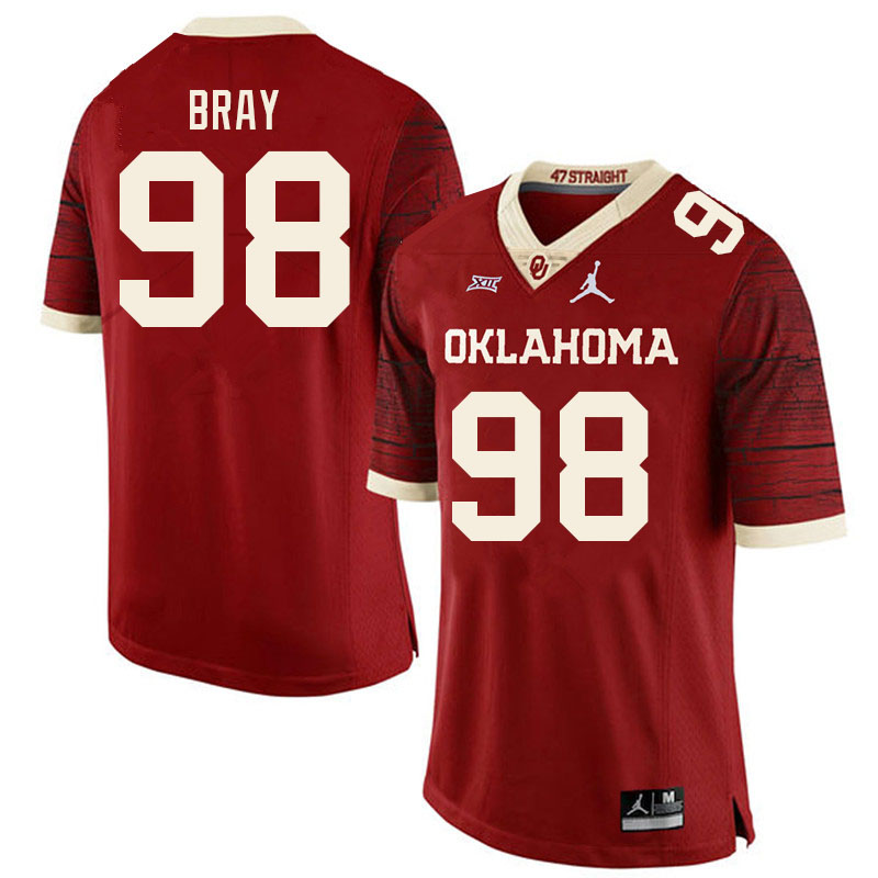 Oklahoma Sooners #98 Hayden Bray College Football Jerseys Sale-Retro